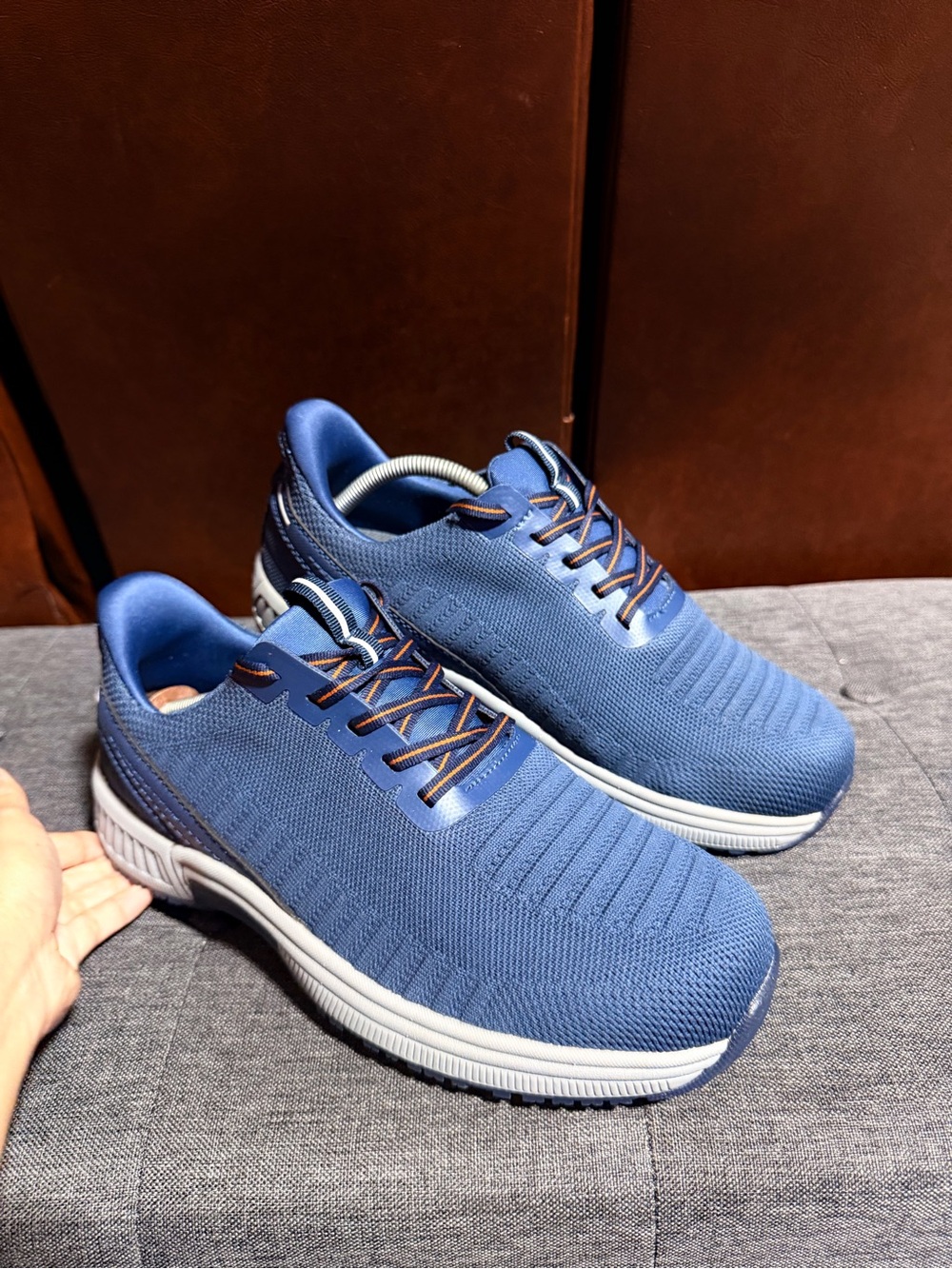 Orthofeet Yari Hands-Free Men's Athletic Sneakers Blue Gray Size 8